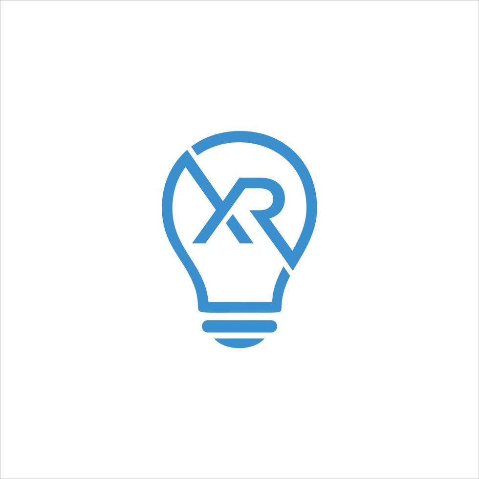 Letter R light bulb design vector. vector