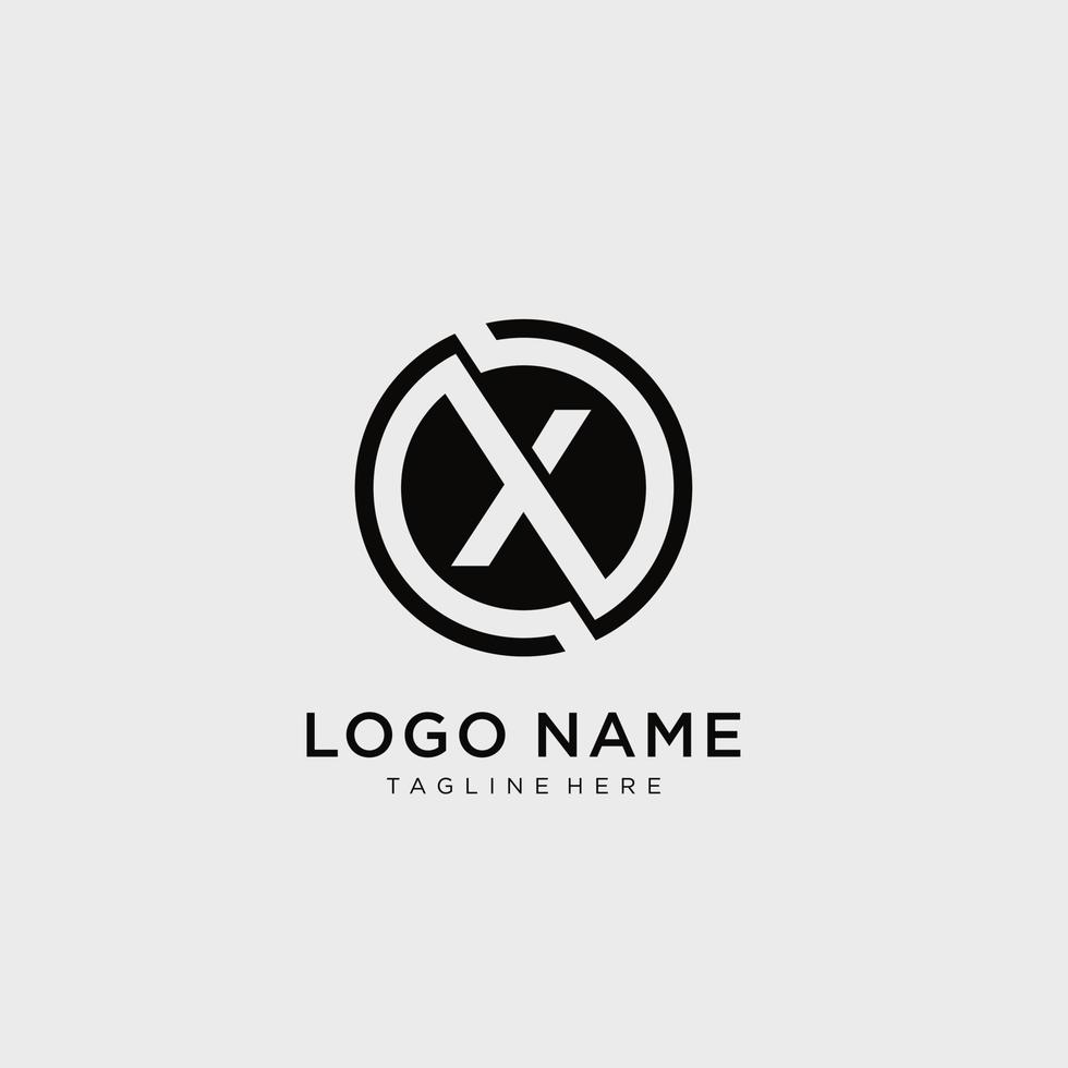 Letter X logo circle design template. vector