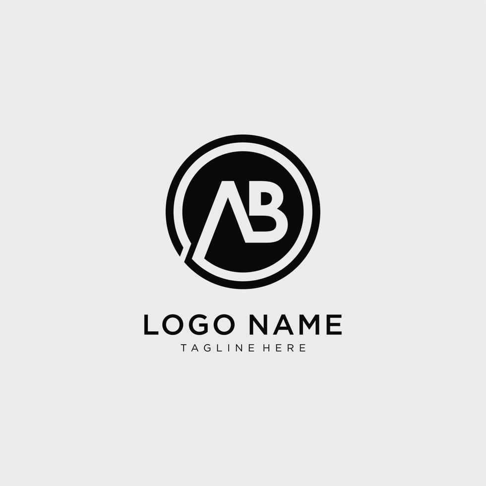 Letter AB logo circle design template. vector