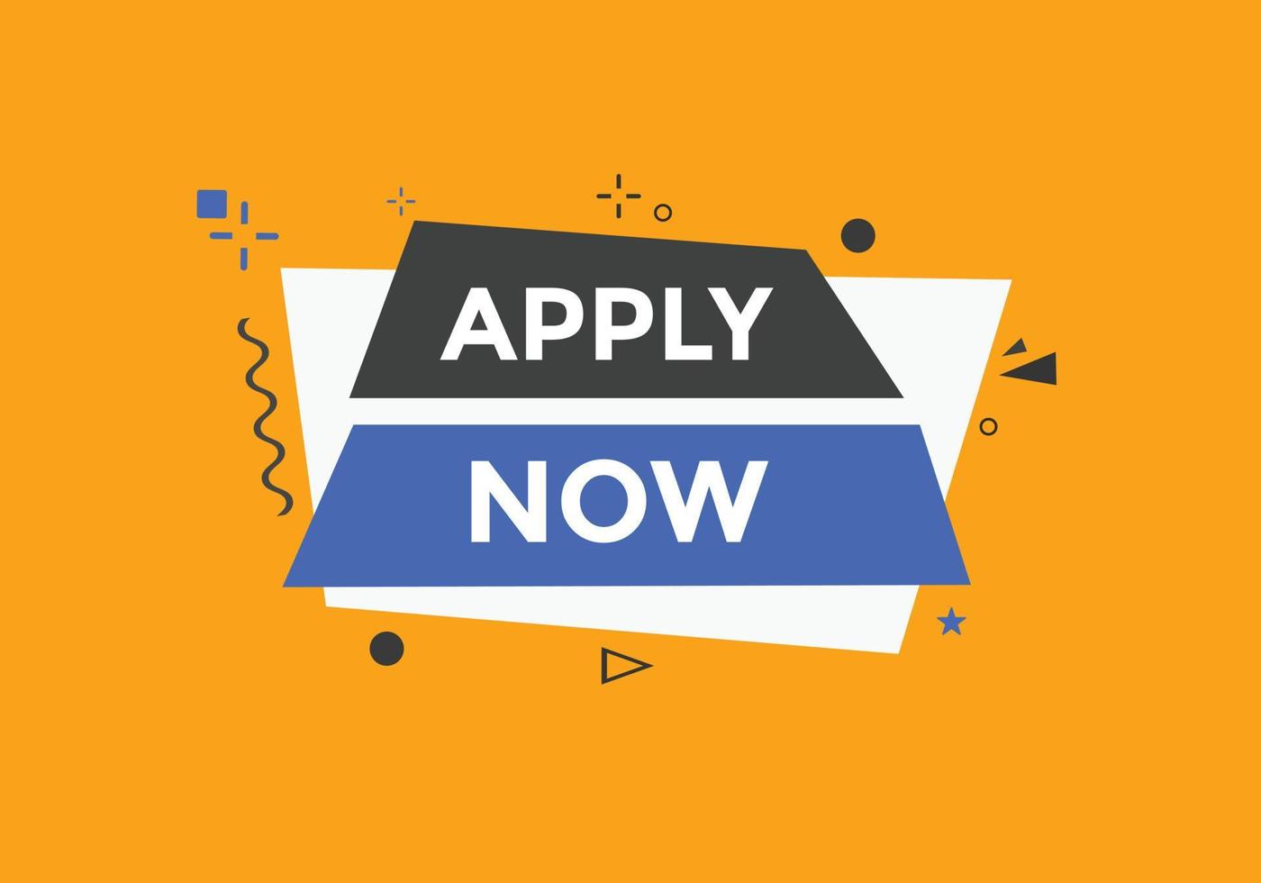 Apply now web button template. Apply now icon label colorful vector