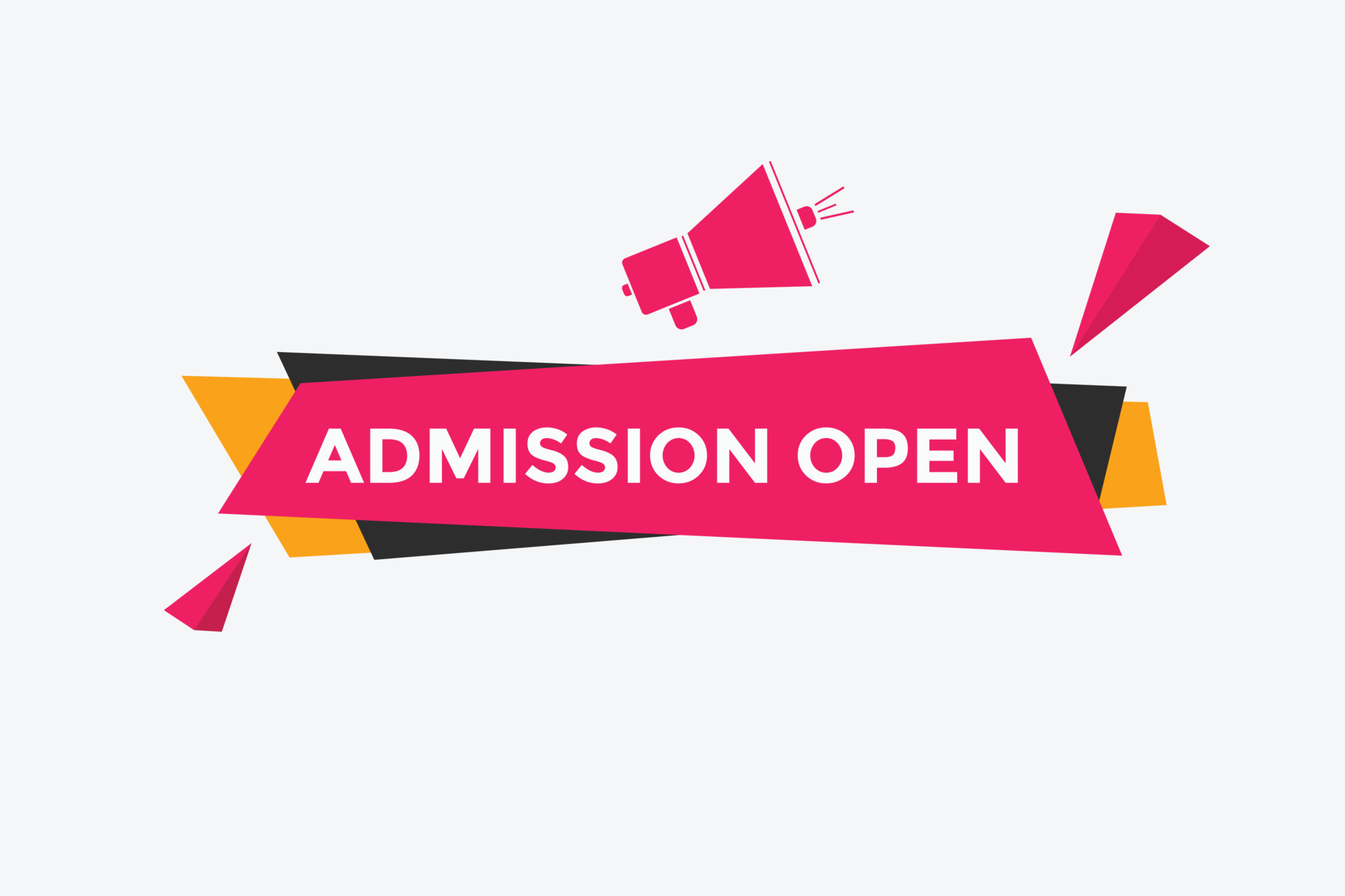Admission open banner. Admission open banner text web button template