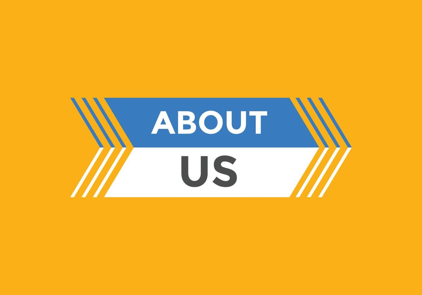 About us button. About us text template for website. About us icon flat style vector