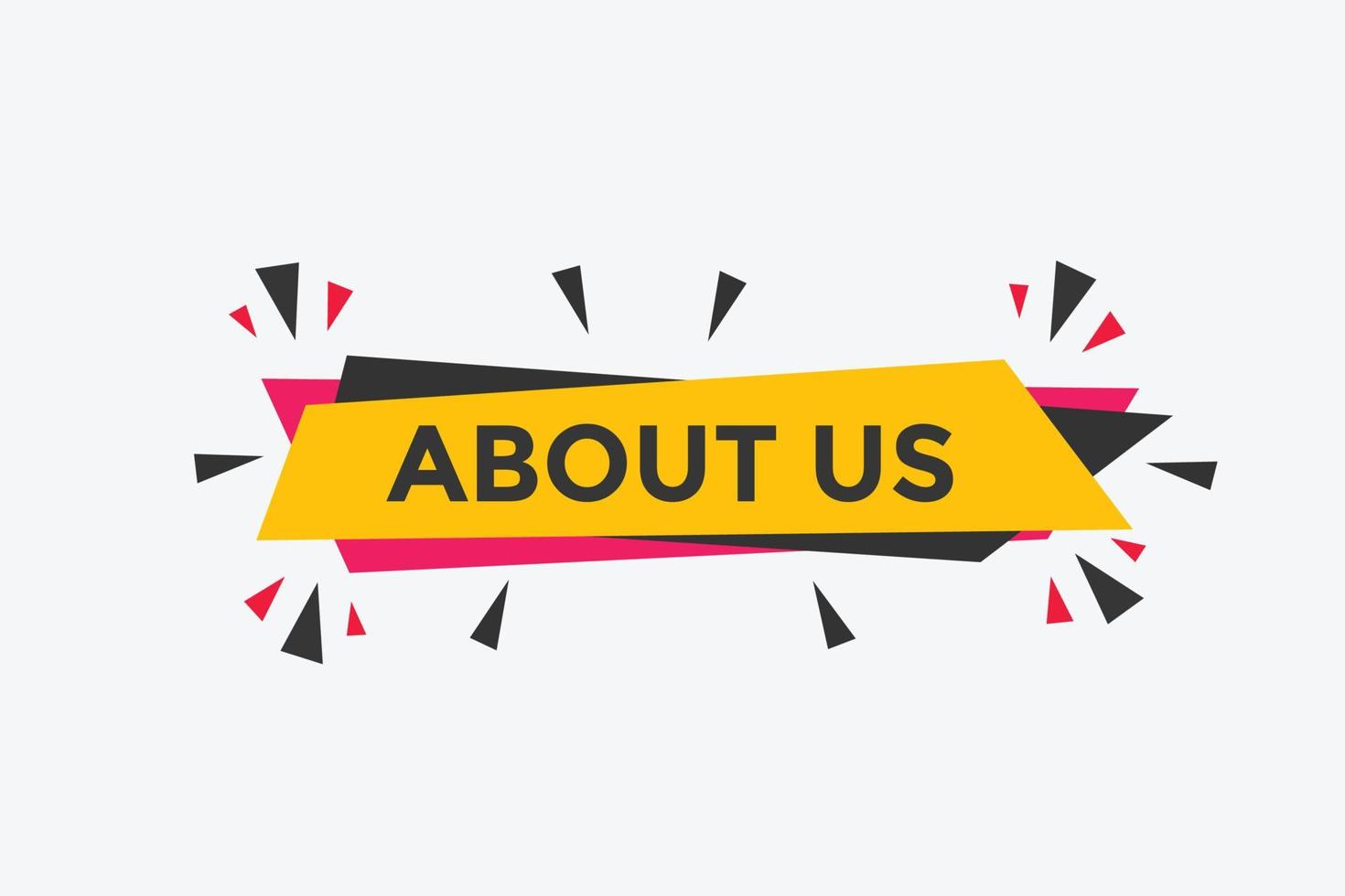 About us text web button template. About us sign icon label colorful vector