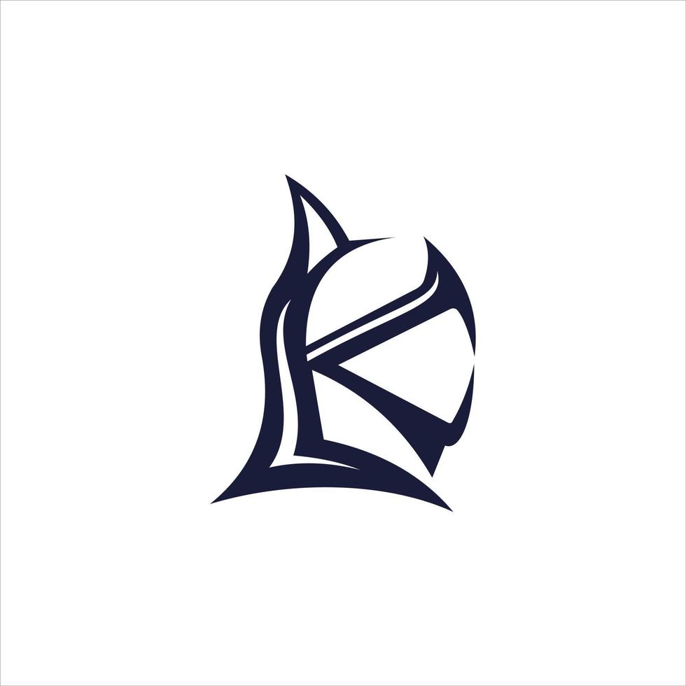 Knight logo letter K logo design template. vector