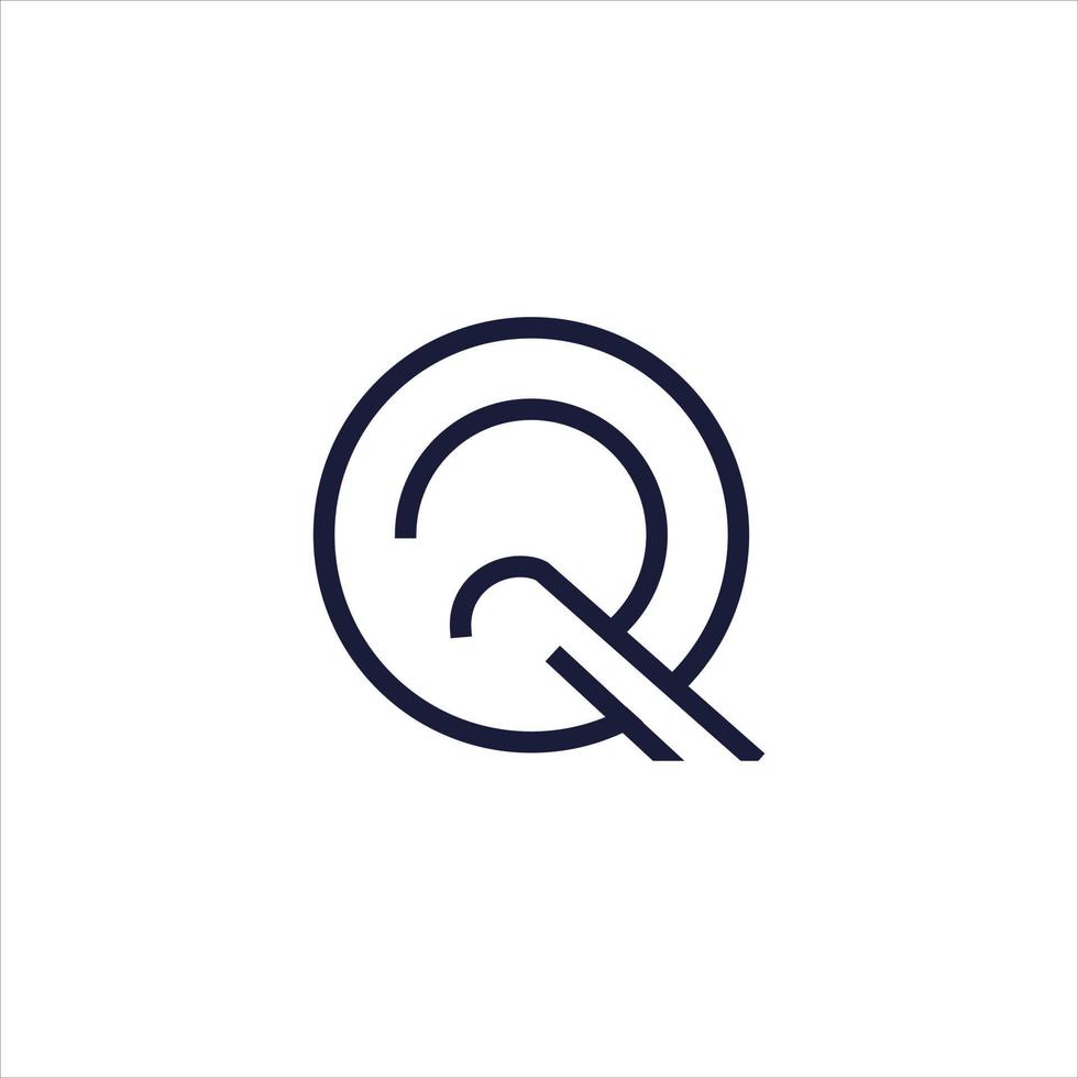 Letters Initials Monogram logo QR, RQ, Q and R design template. vector