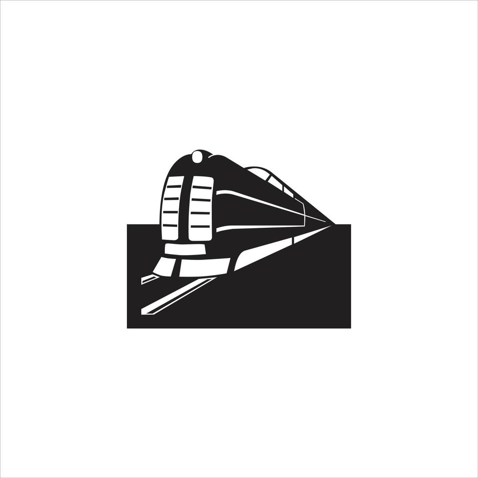 icono de tren logotipo negro, fondo blanco. vector