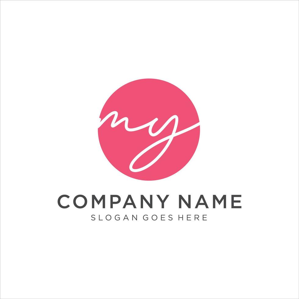 letter my initial handwriting my handwritten logo for identity. vector