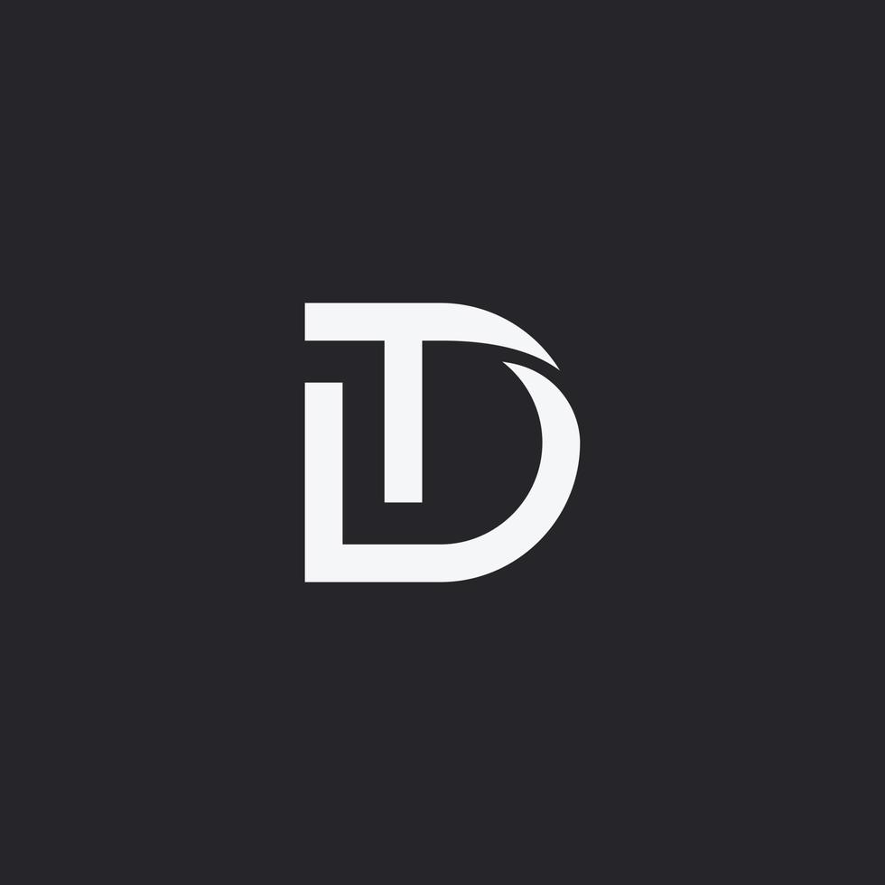 Letter DT, TD logo design template. black background. vector