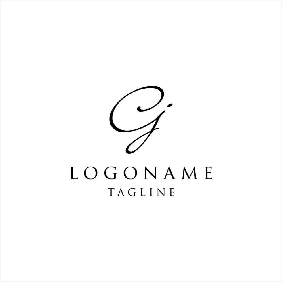 Initial letter GJ beauty monogram and elegant logo design, handwriting logo of initial signature, wedding, fashion with creative template. vector