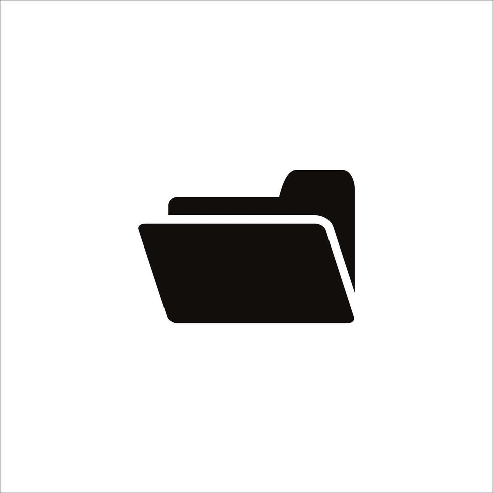 Folder icon black logo, white background. vector