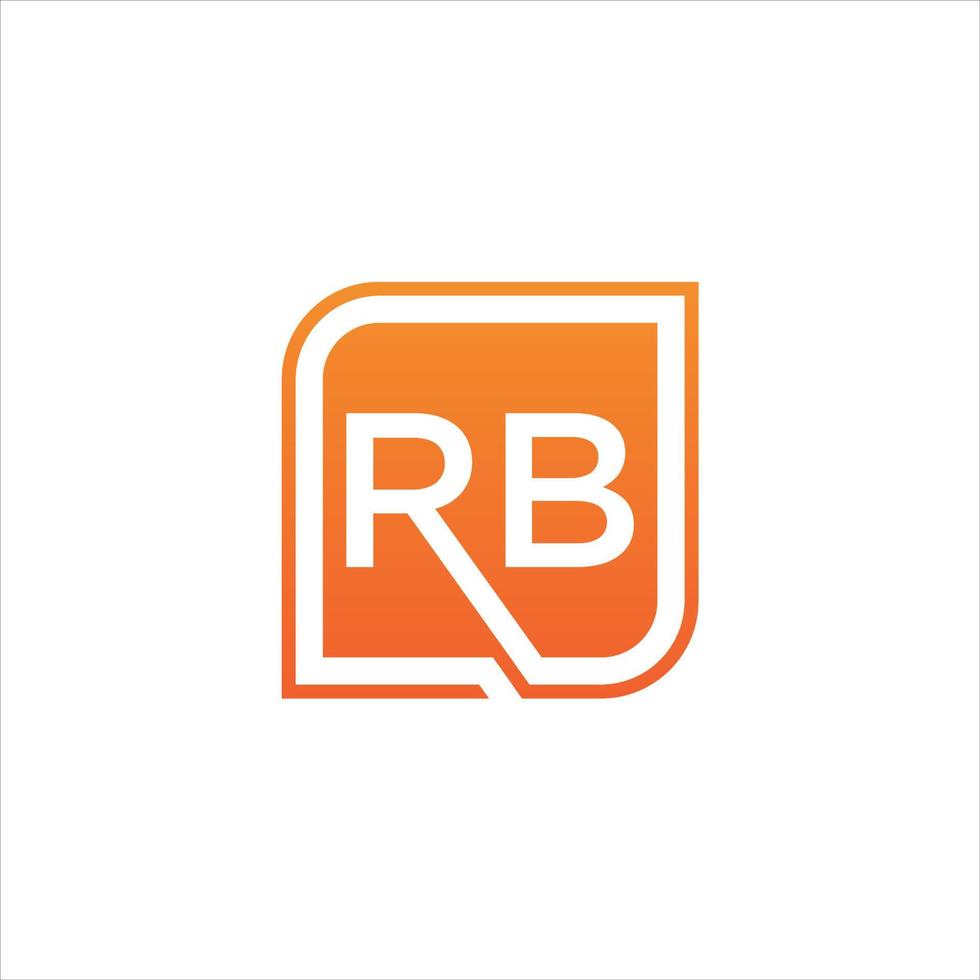RB Logo letter design vector with box template.