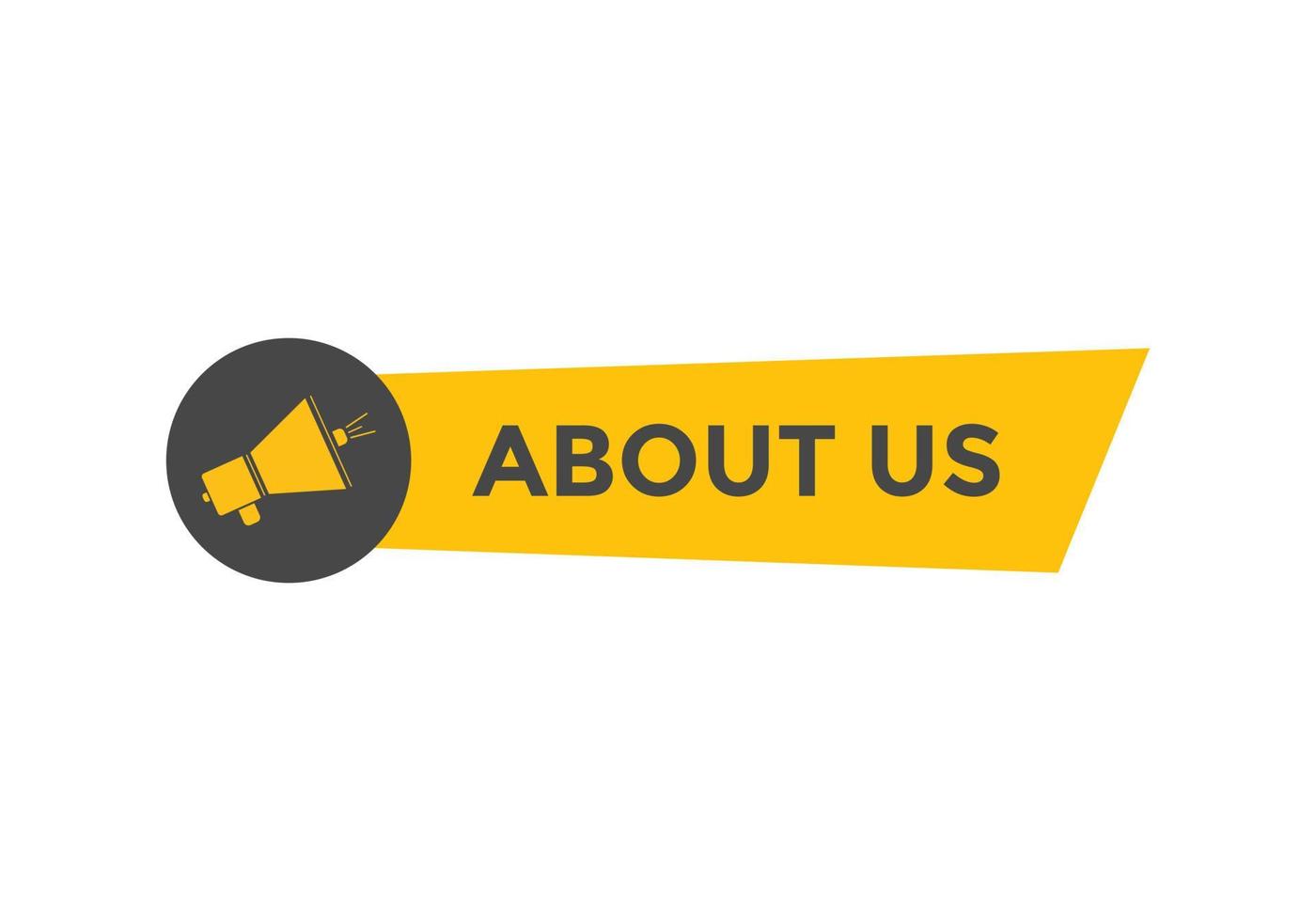 About us text web button template. About us sign icon label colorful vector
