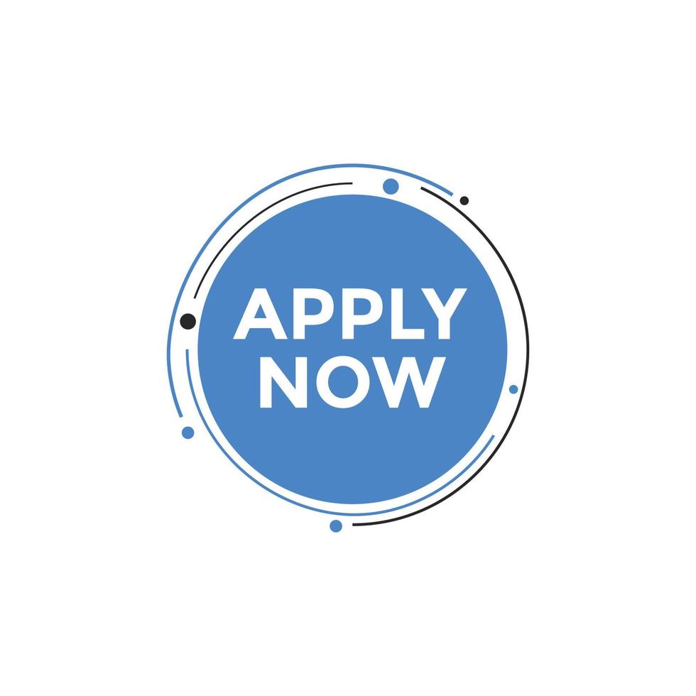 Apply now web button template. Apply now icon label colorful vector