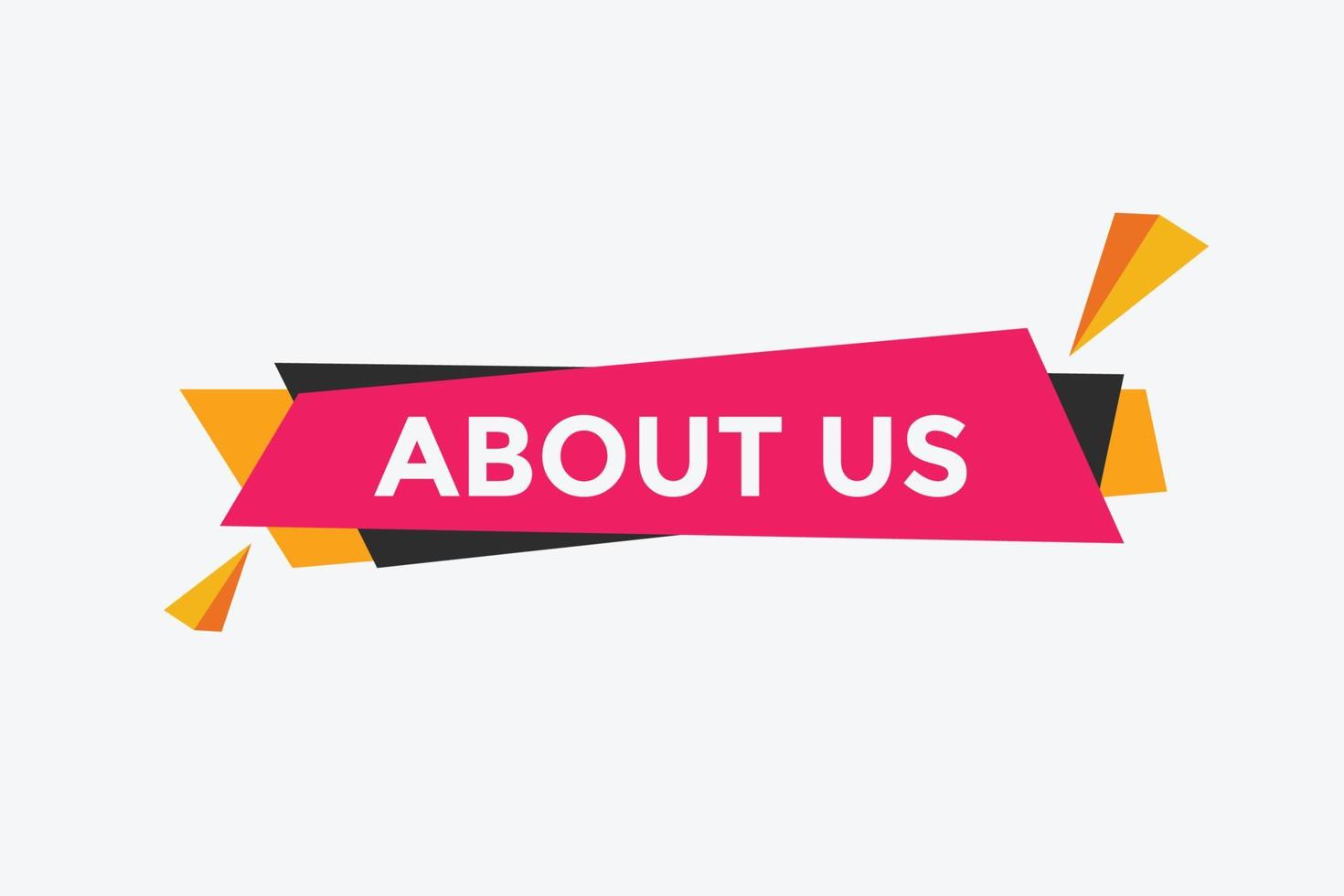 About us button. About us text template for website. About us icon flat style vector