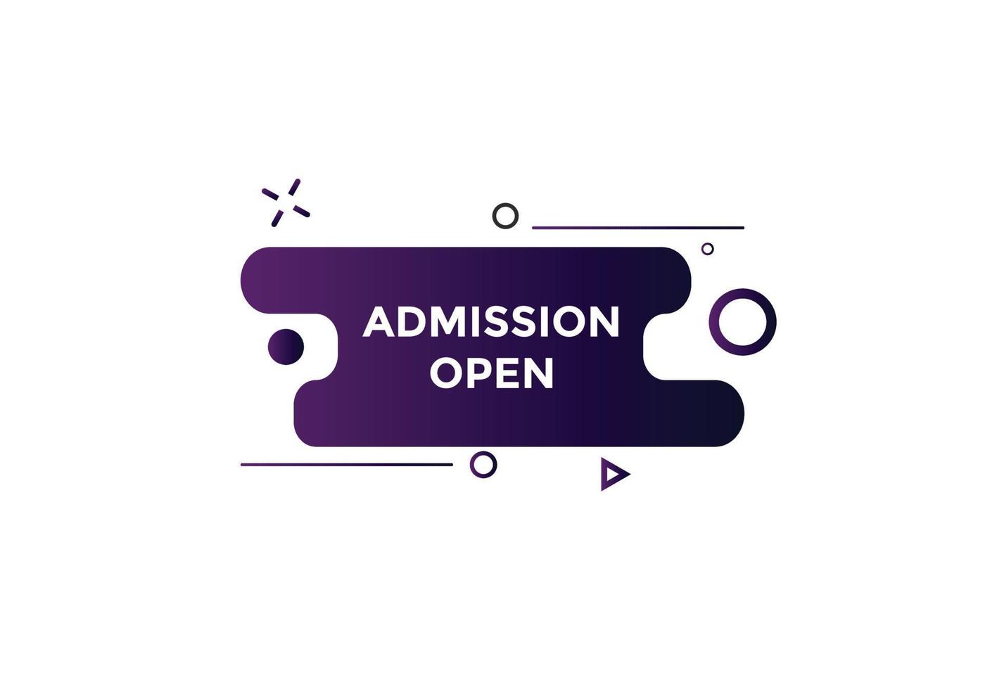 Admission open banner. Admission open banner text web button template. vector
