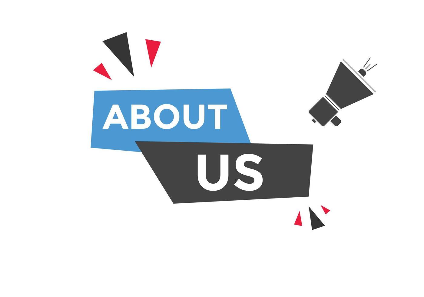 About us text web button template. About us sign icon label colorful vector
