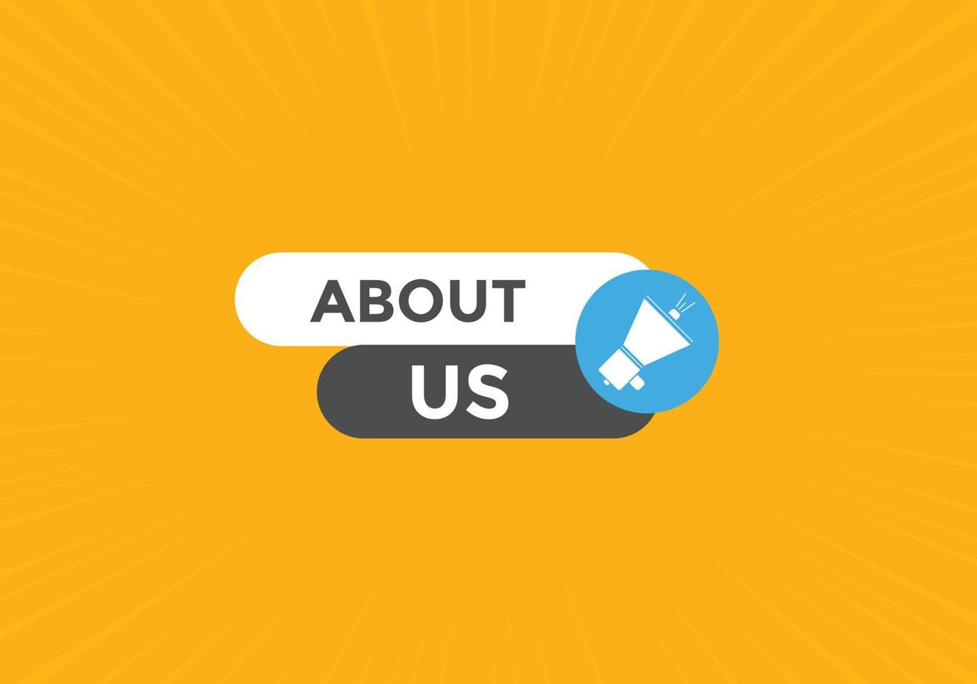 About us button. About us text template for website. About us icon flat style vector