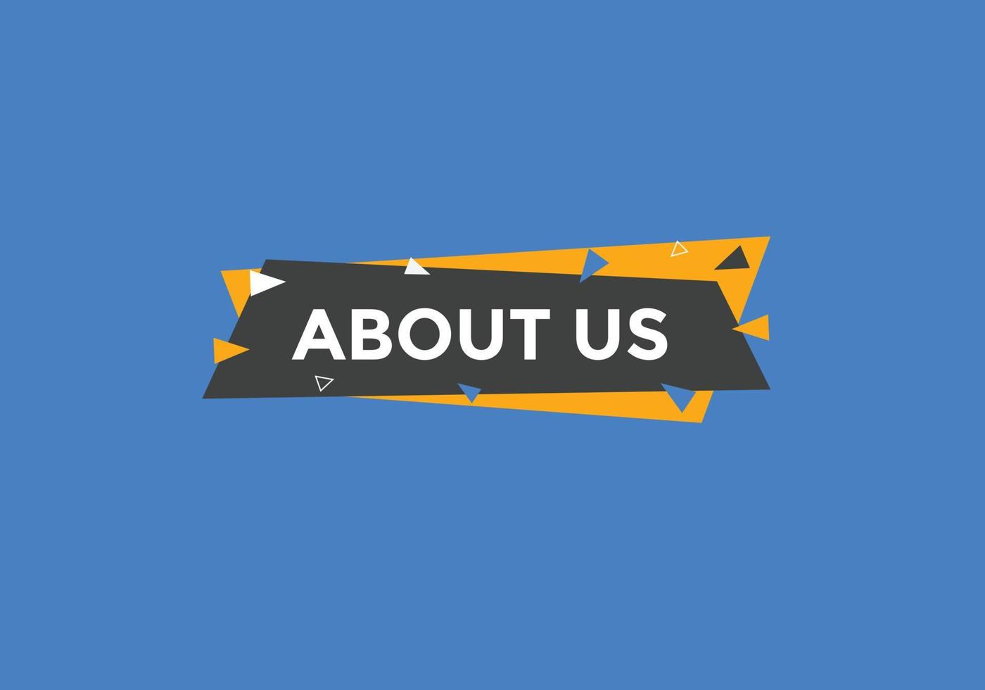 About us text web button template. About us sign icon label colorful vector