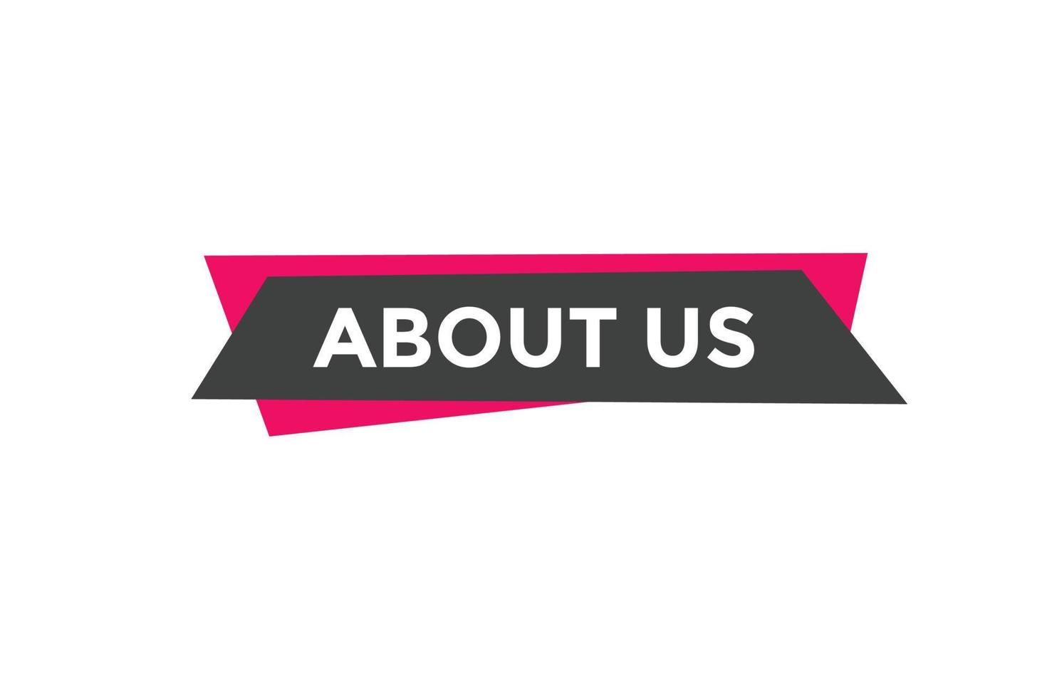 About us button. About us text template for website. About us icon