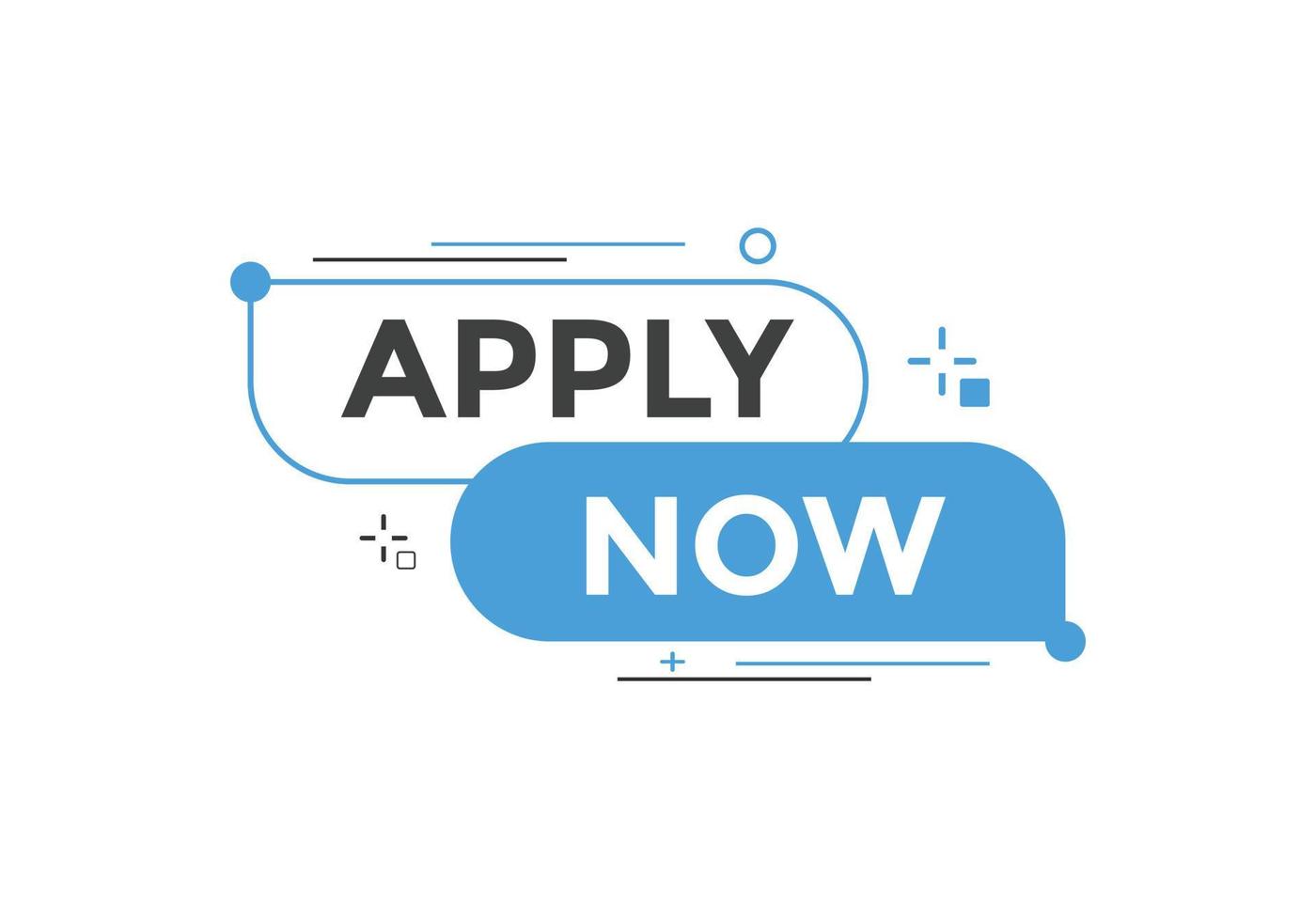 Apply now web button template. Apply now icon label colorful vector