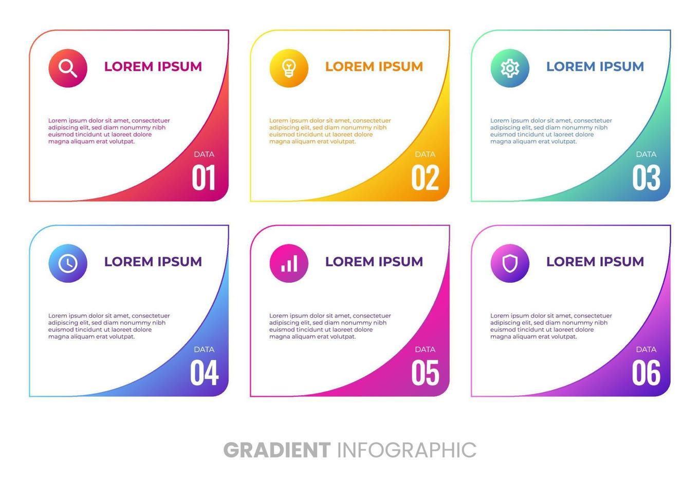 infografía moderna degradada vector