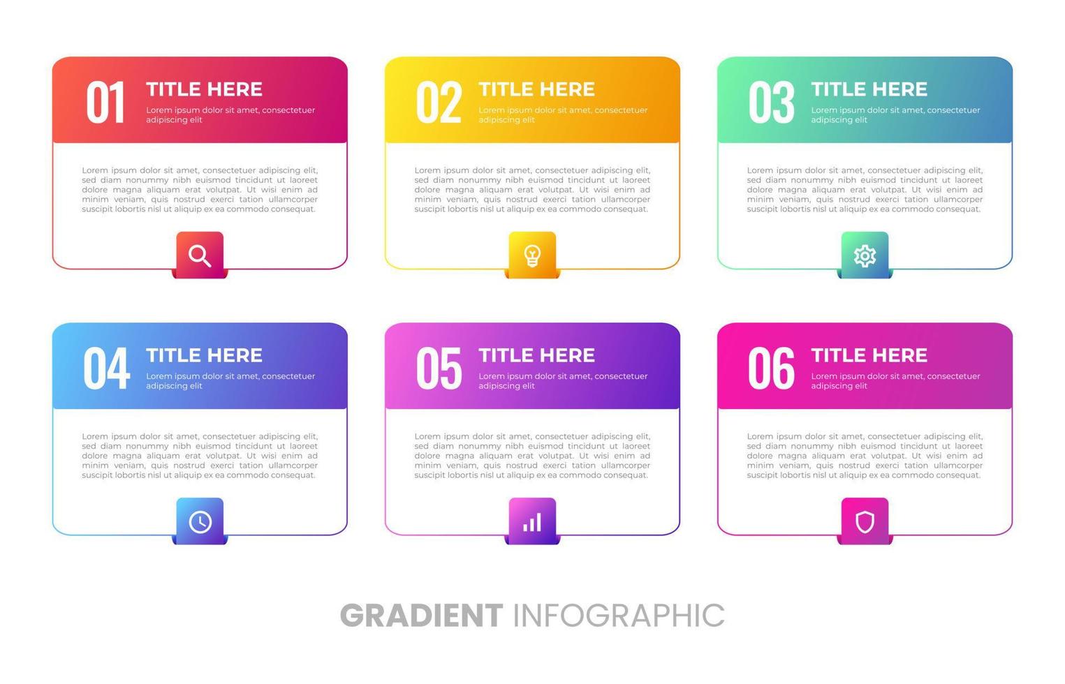 infografía de degradado colorido moderno vector