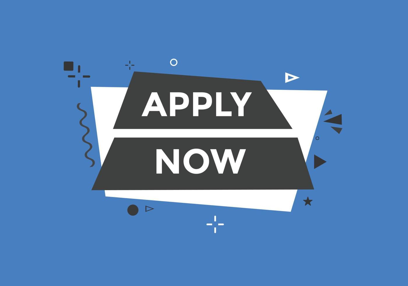 Apply now web button template. Apply now icon label colorful vector