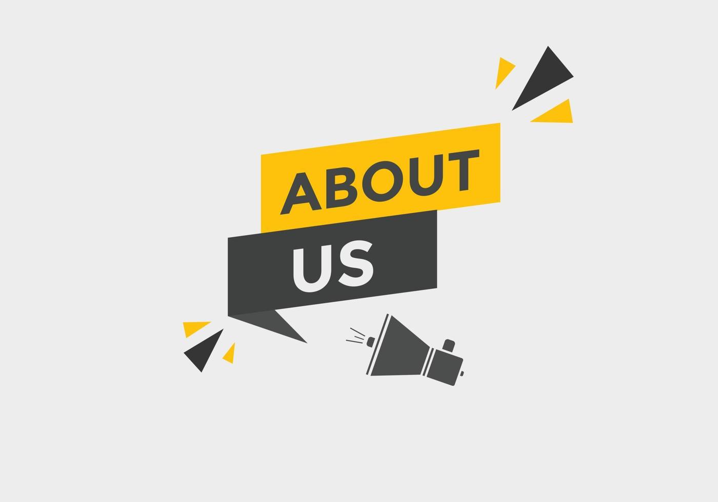 About us text web button template. About us sign icon label colorful vector