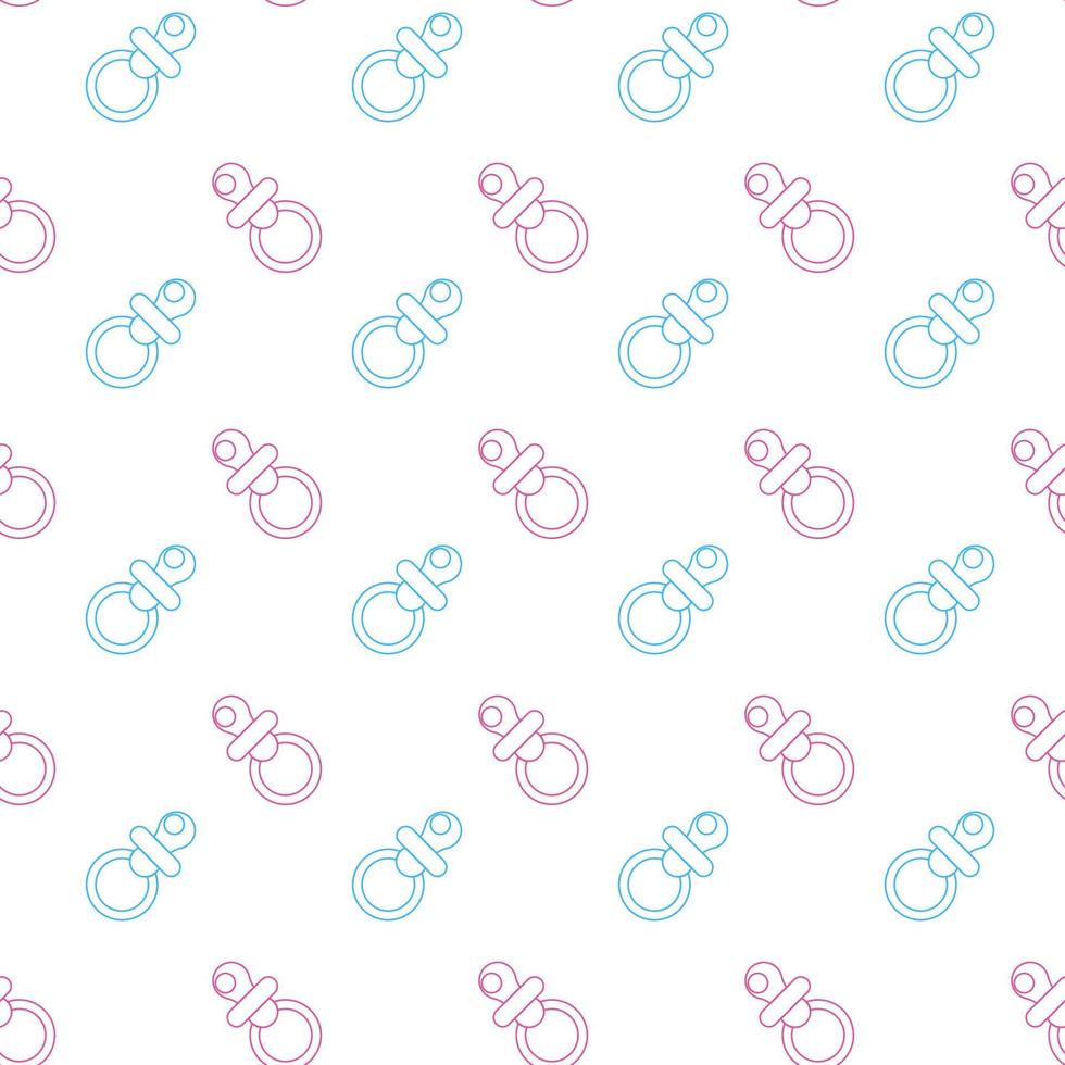 Baby shower seamless pattern with cute baby nipple. Print design for baby goods and clothes vector