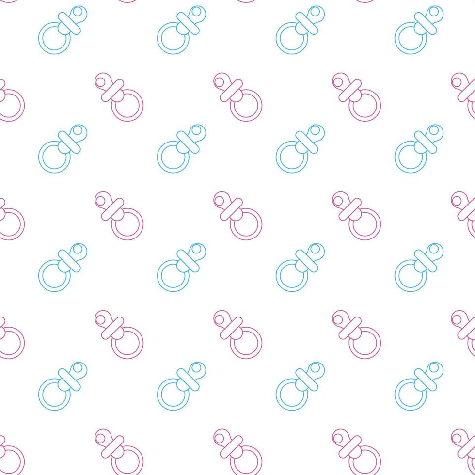 Baby shower seamless pattern with cute baby nipple. Print design for baby goods and clothes vector