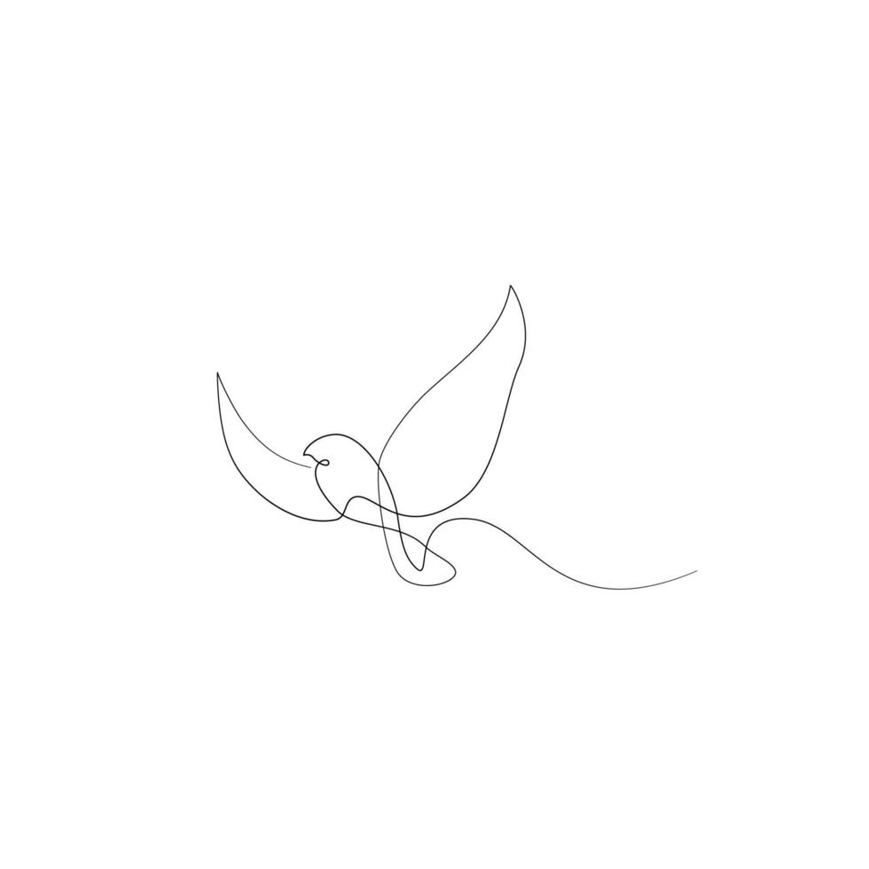 Flying bird continuous line drawing vector