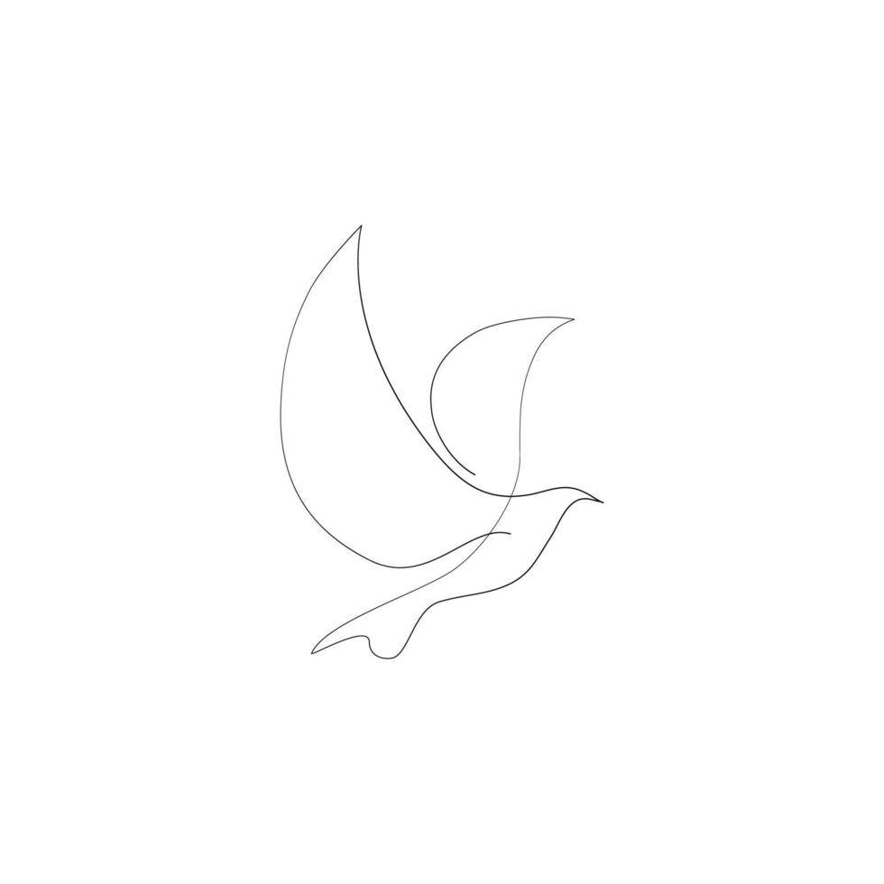 Flying bird continuous line drawing vector