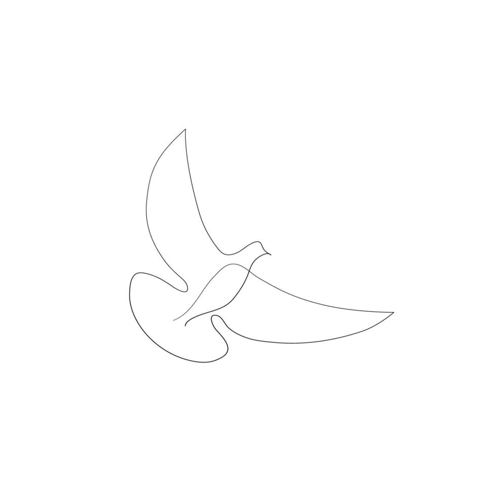 Flying bird continuous line drawing vector