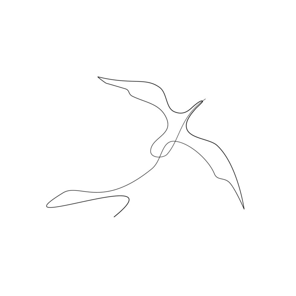 Flying bird continuous line drawing vector