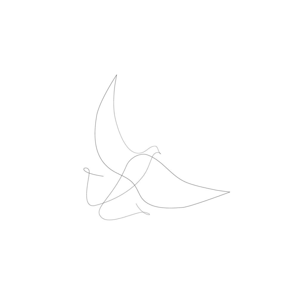 Flying bird continuous line drawing vector