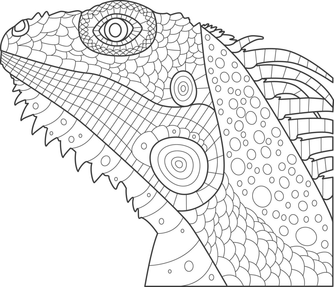 lagarto lineal. página para colorear en blanco y negro para niños vector