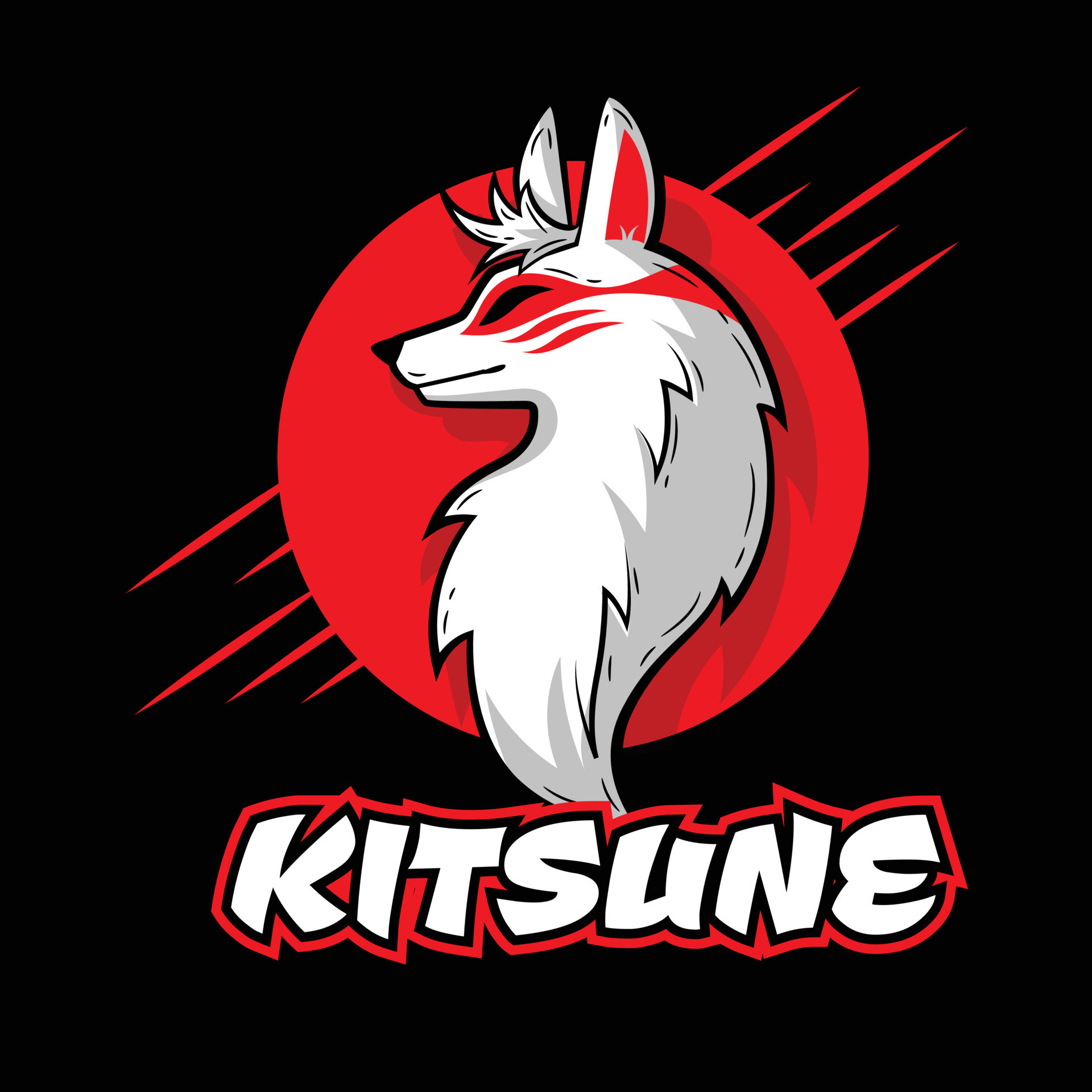 hand drawn flat design kitsune logo 7933716 Vector Art at Vecteezy