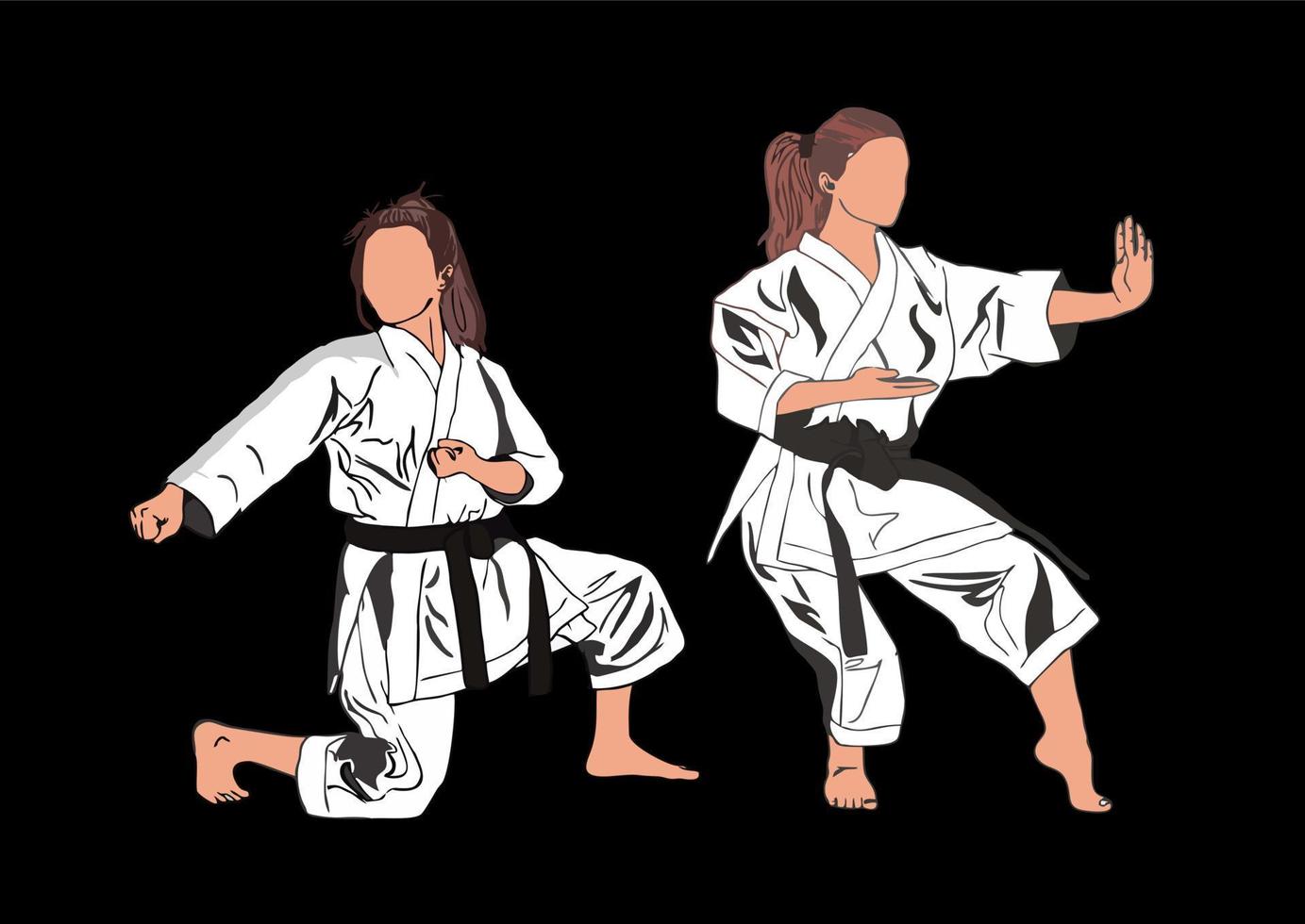 karate illustration vector logo icon club and t-shirt