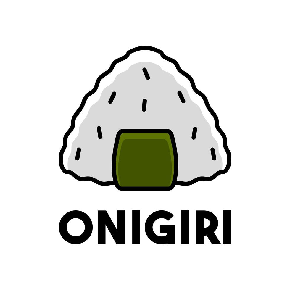 onigiri logo template and illustration on isolated background vector