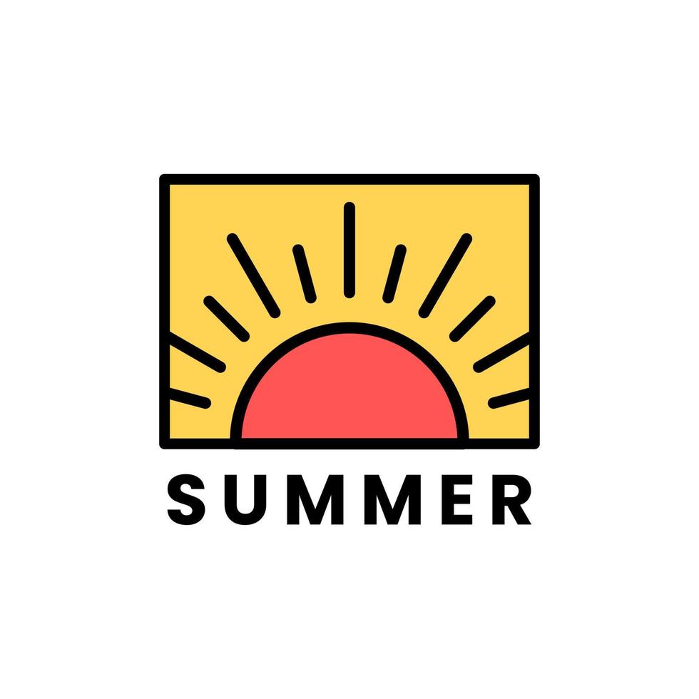 logo with summer vibes in striped style vector