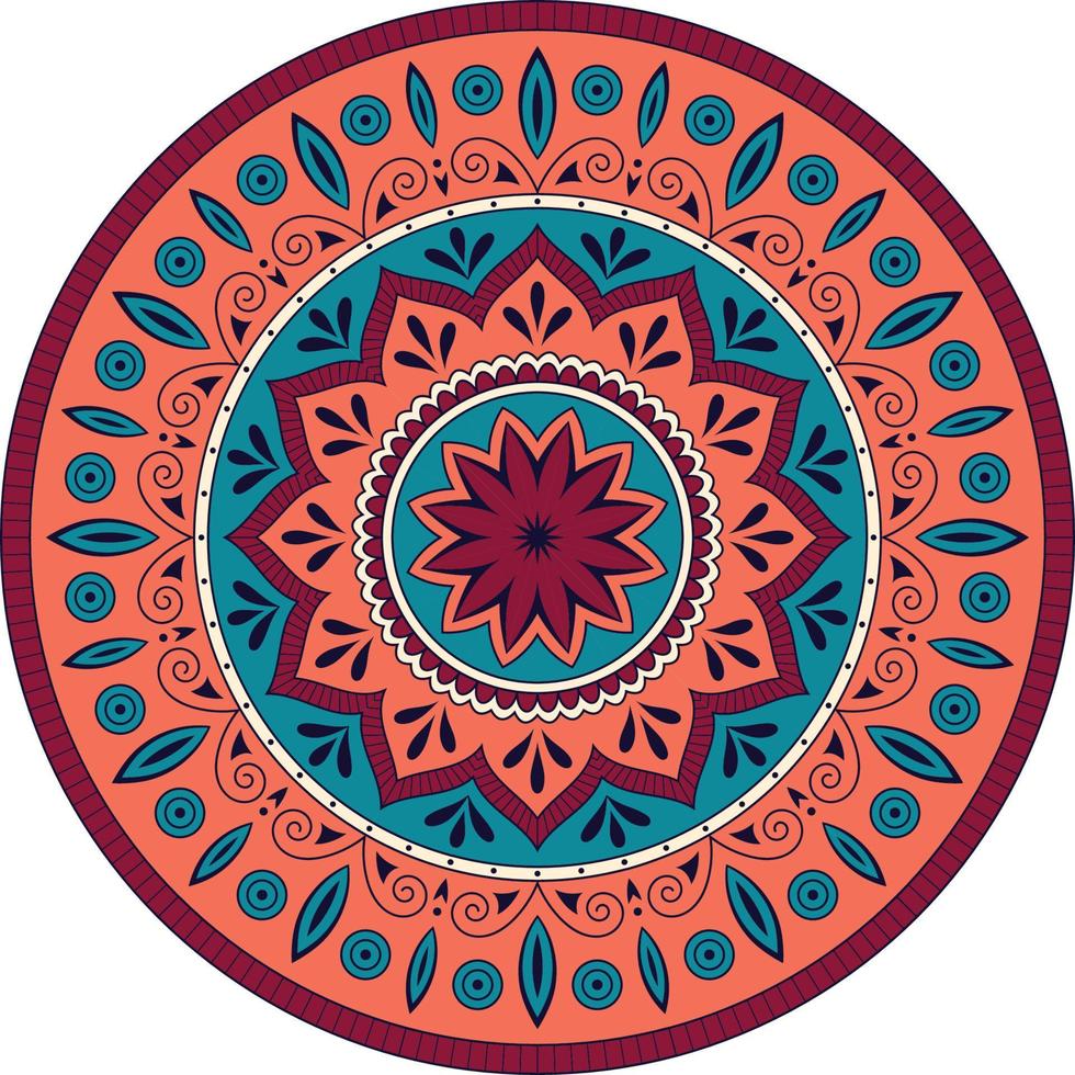 patrón oriental circular mandala vector