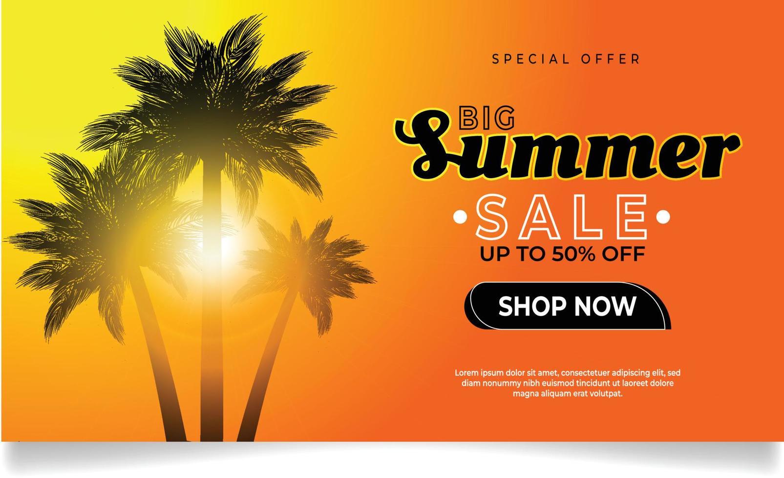 Welcome summer, big sale banner vector