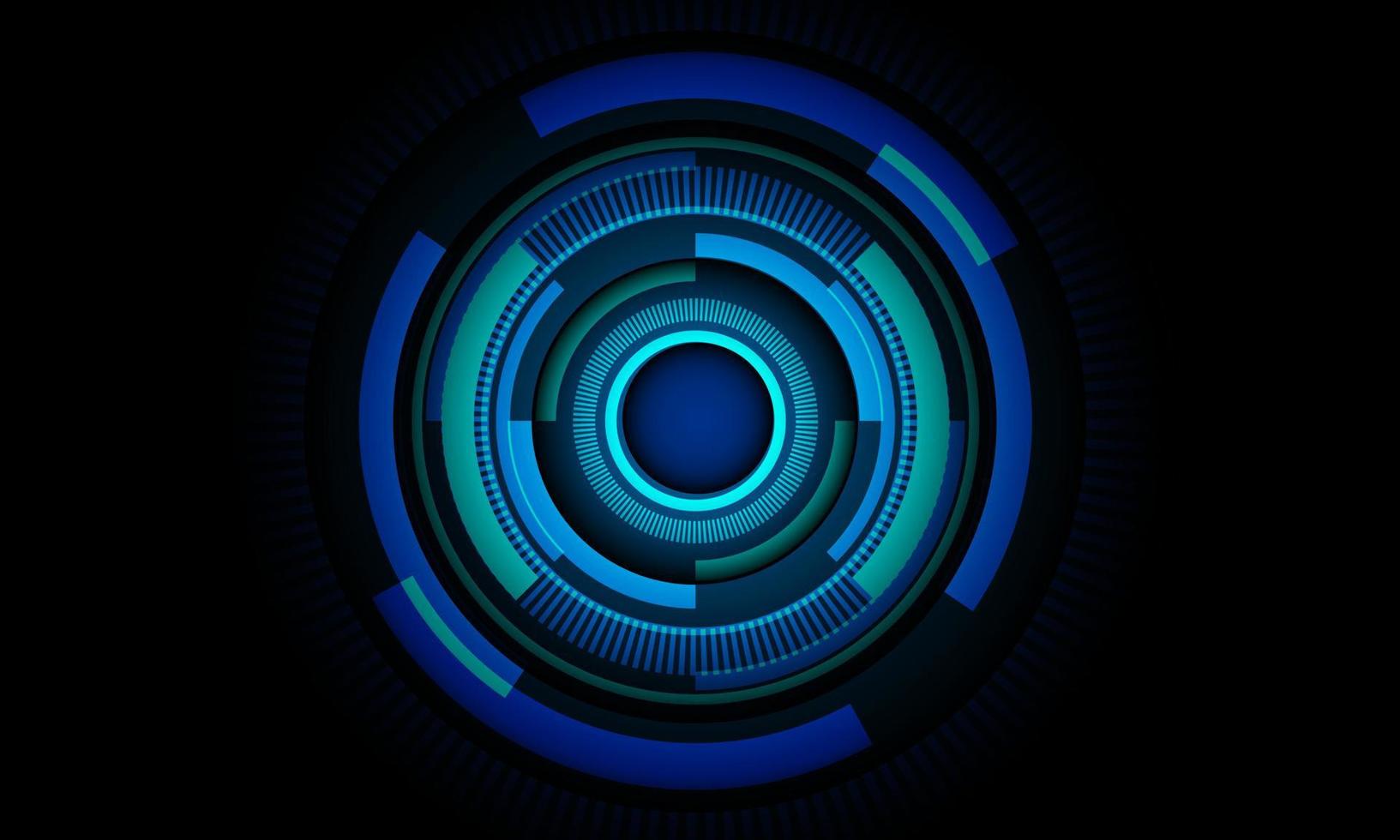 tecnología futurista círculo de luz azul potencia energía geométrica en vector de fondo negro