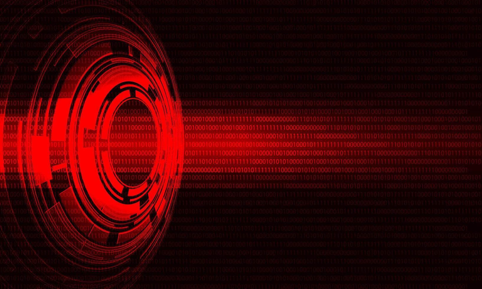 Red cyber data technology futuristic design background vector