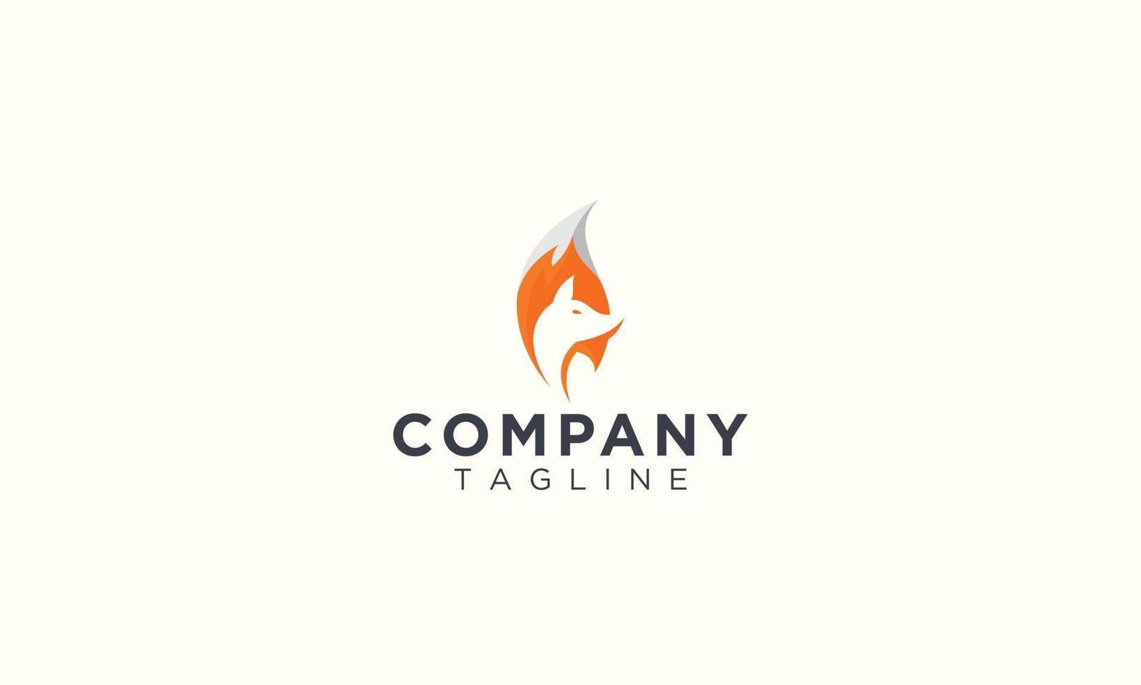 Fox head negative animal logo design vector