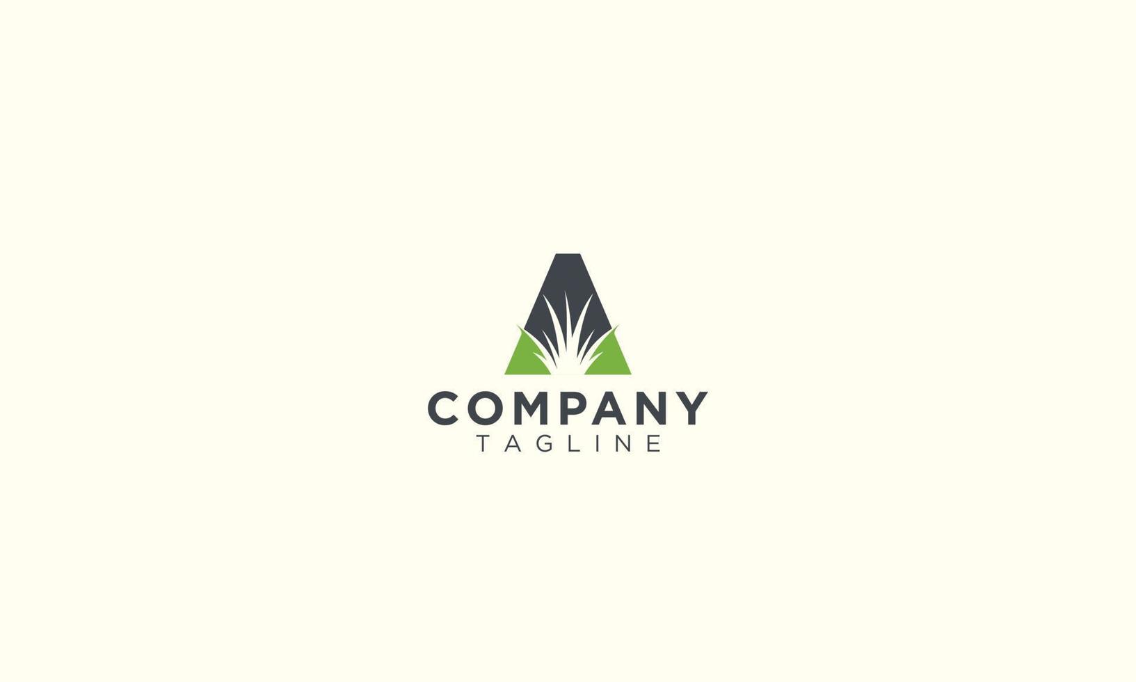 Letter A grass vector logo design