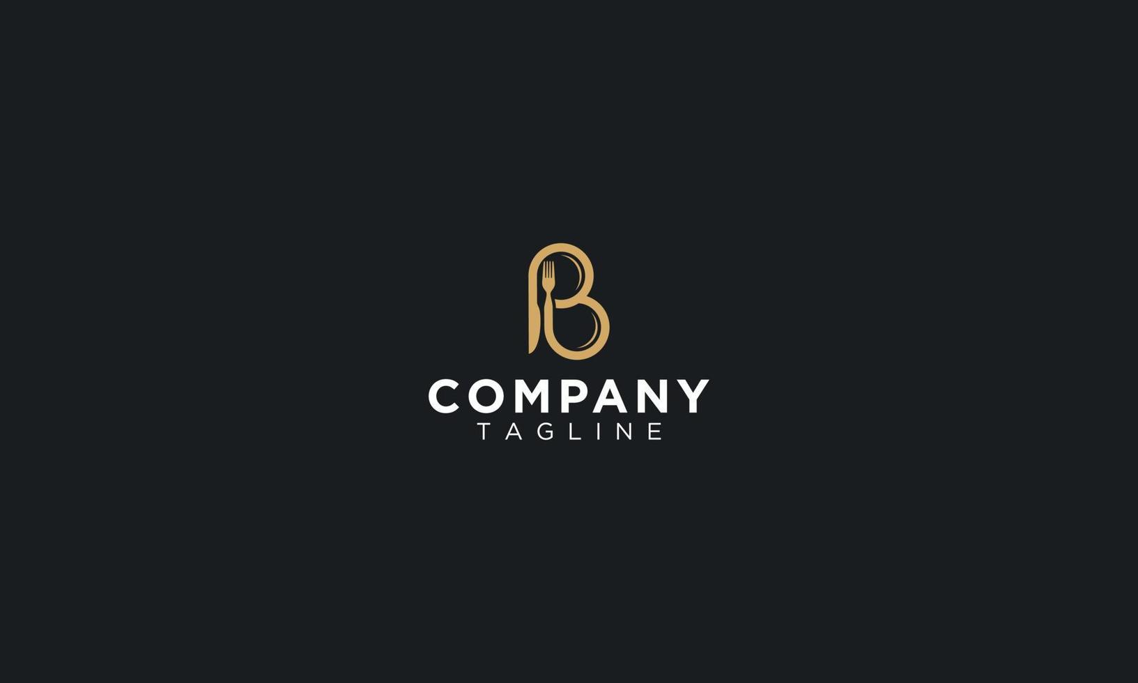 Letter B restaurant fork and knife logo design vector