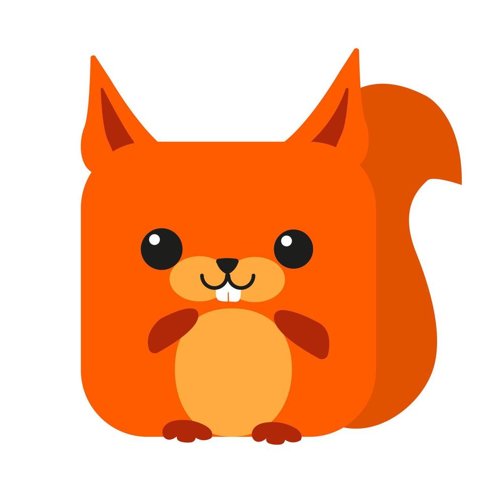 Cute animal square face. Vector flat illustration