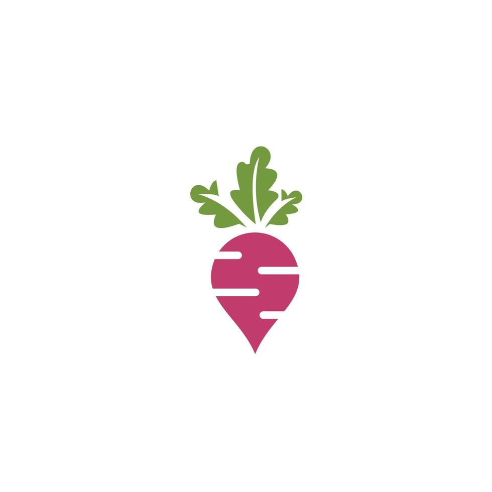 símbolo de rábano, símbolo de ilustración saludable de naturaleza fresca vector
