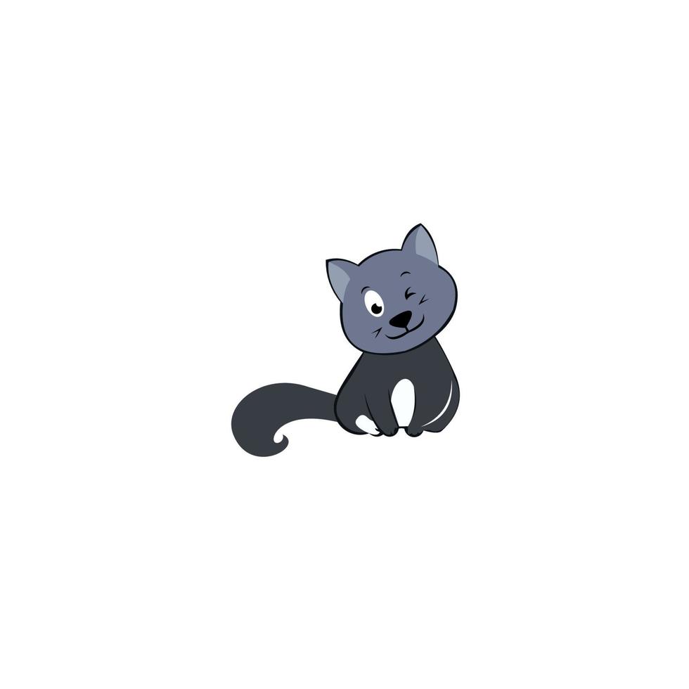 ilustrador de vector de diseño de dibujos animados de gato aislado